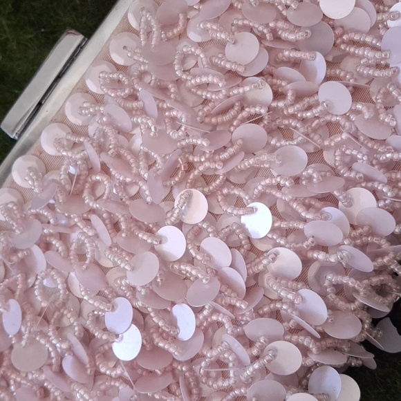 Vintage beaded dream bag with silver clasp and chain handle - Picture 4 of 4